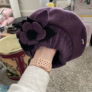 Women’s Purple Floral Beret